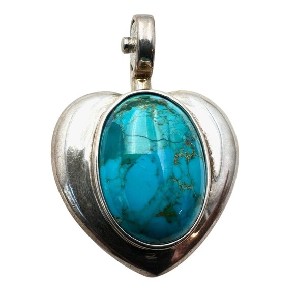 Joseph Esposito Turquoise Sterling Silver Magnetic Pendant - Picture 1 of 3